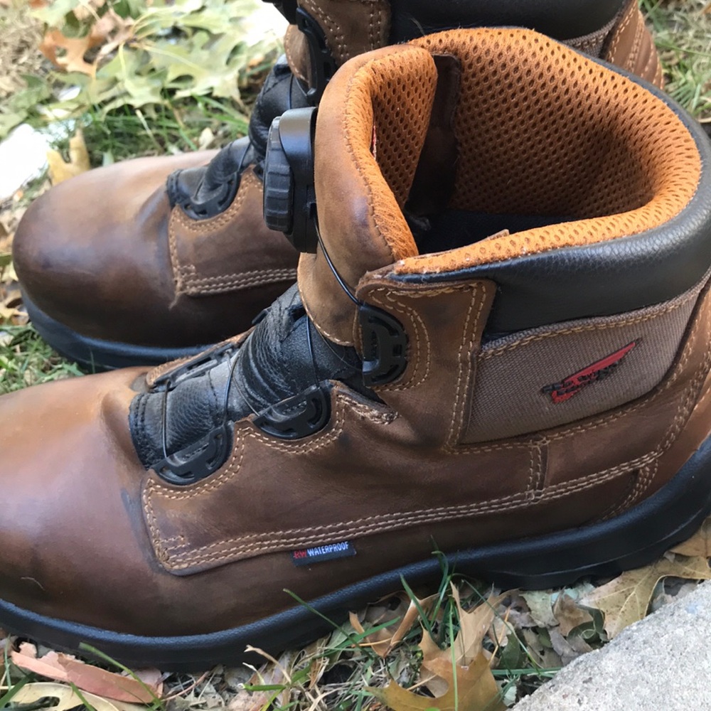 Redwing boots, steal toe, water and oil proof